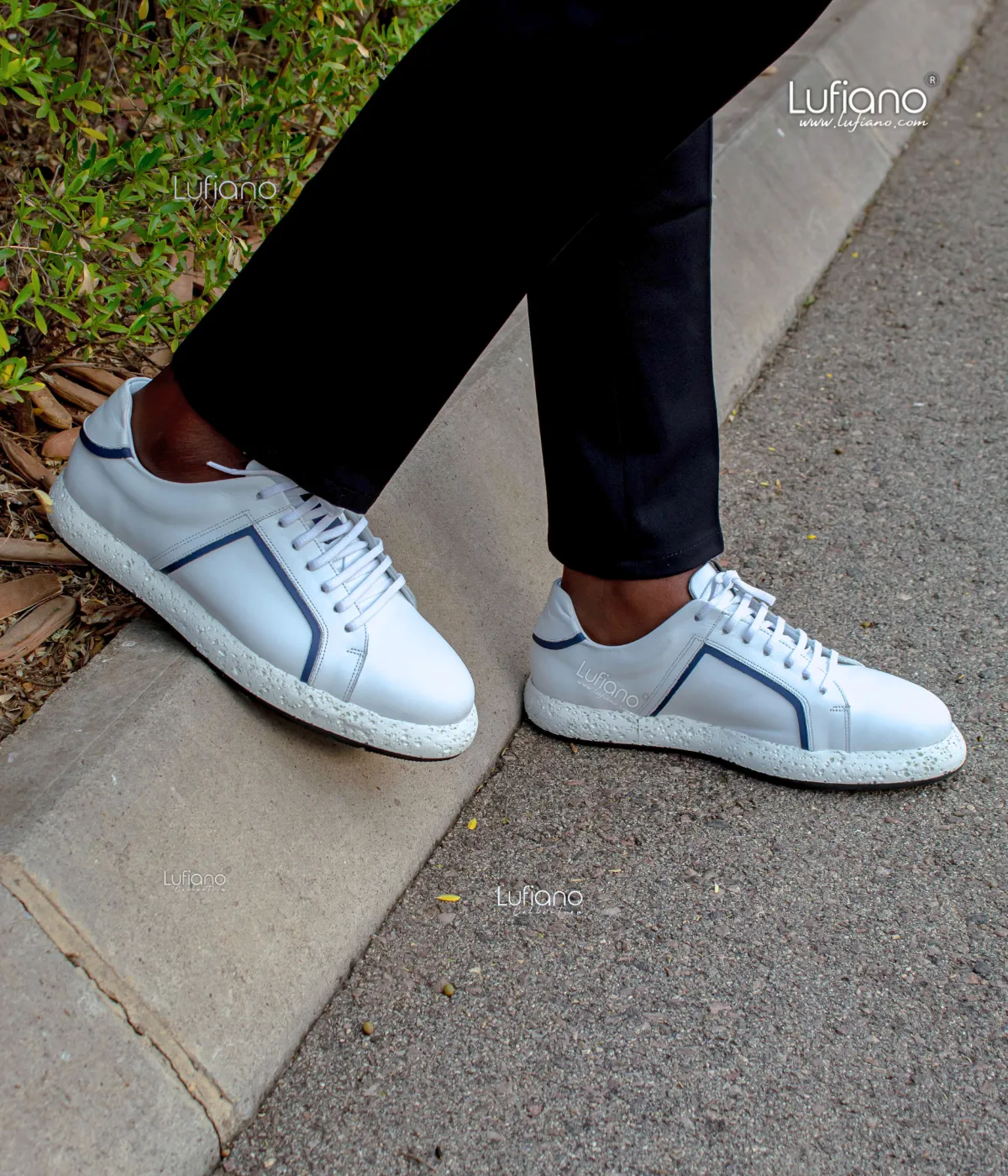 216 - Lufiano Leather Sneaker- White