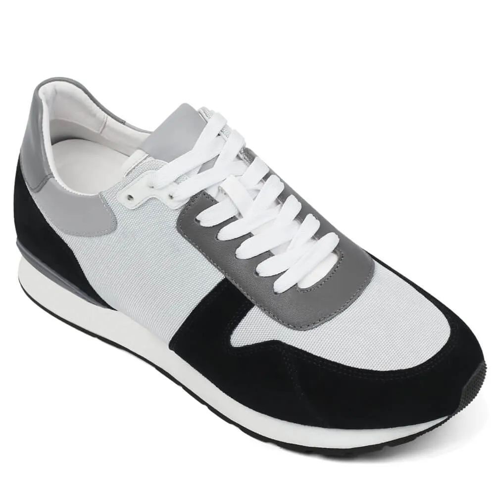 7 CM/2.76 Inches CMR CHAMARIPA Men's Grey Suede Leather Elevator Sneakers