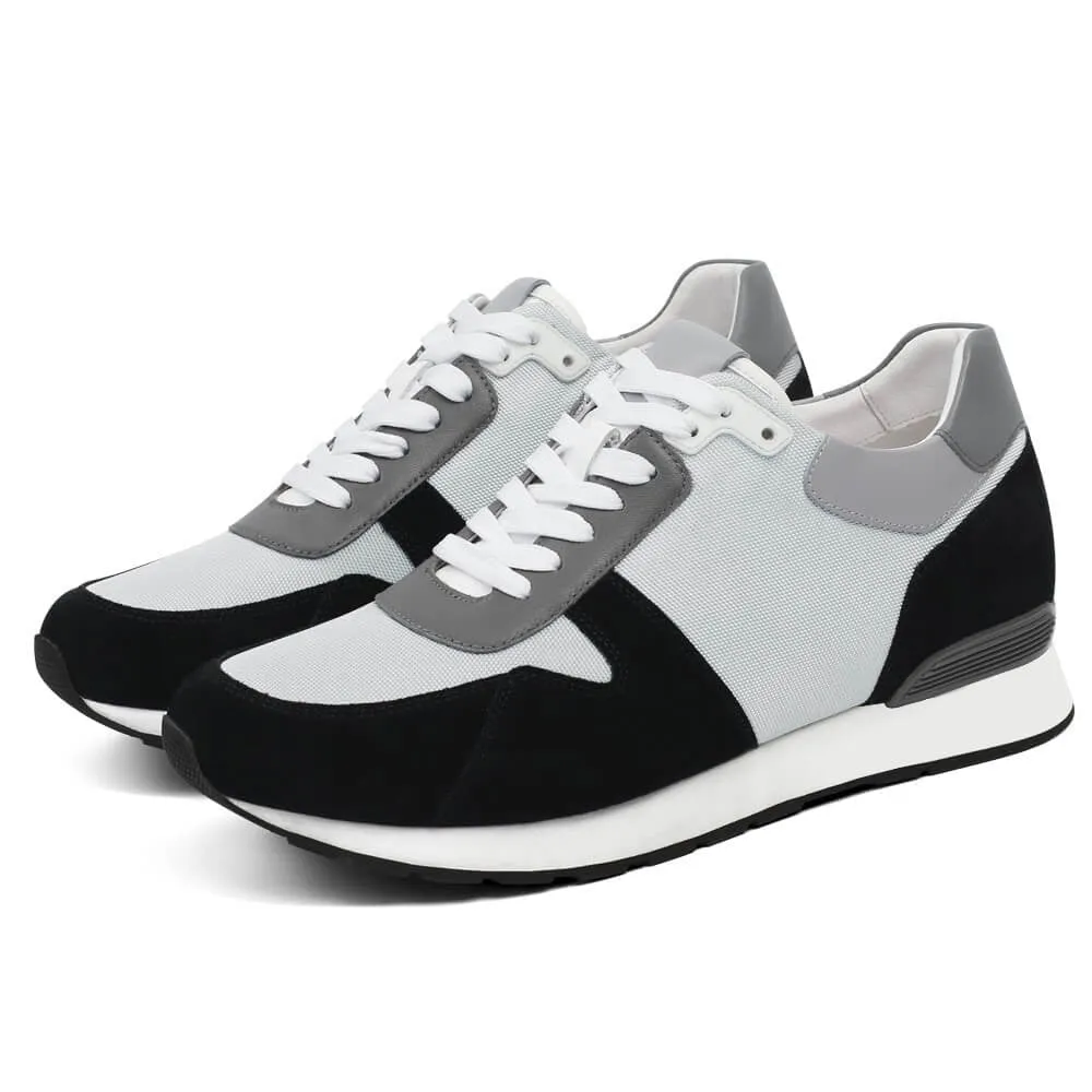 7 CM/2.76 Inches CMR CHAMARIPA Men's Grey Suede Leather Elevator Sneakers