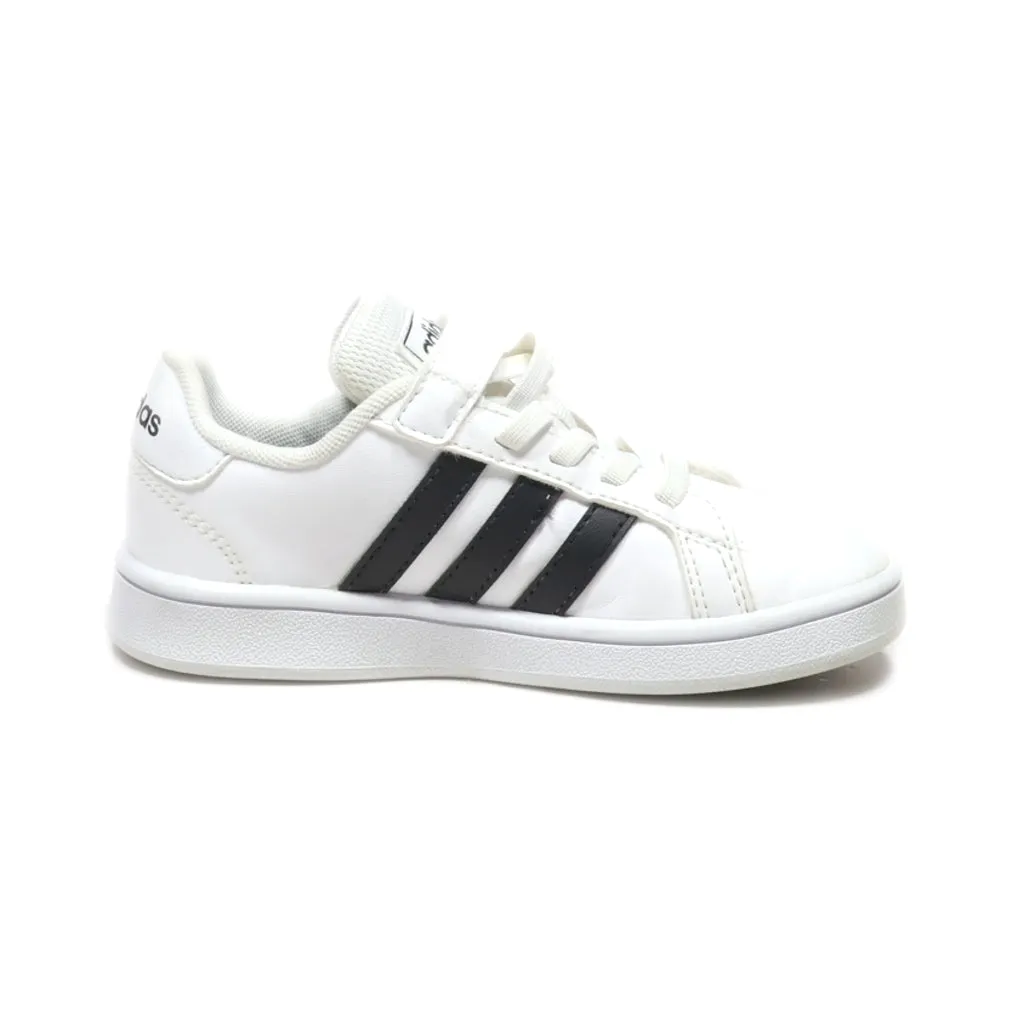 Adidas Court Lifestyle Tennis Lace-Up Sneakers Leather White Colour For Kids