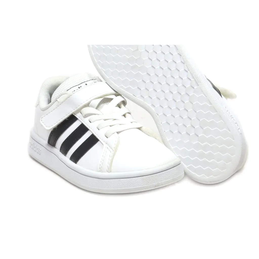 Adidas Court Lifestyle Tennis Lace-Up Sneakers Leather White Colour For Kids