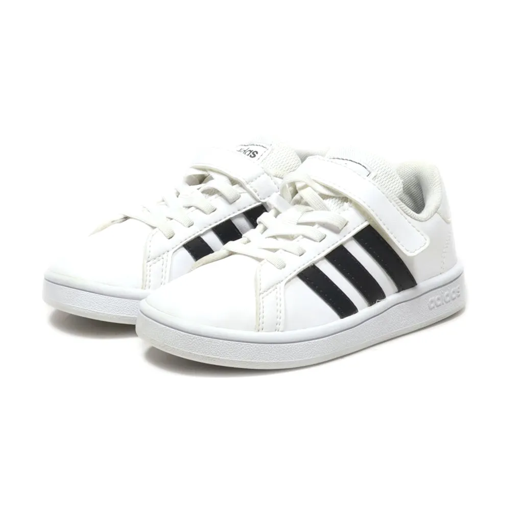 Adidas Court Lifestyle Tennis Lace-Up Sneakers Leather White Colour For Kids