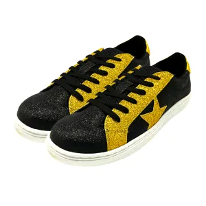 Black and Gold Glitter Womens Sneaker (Each)