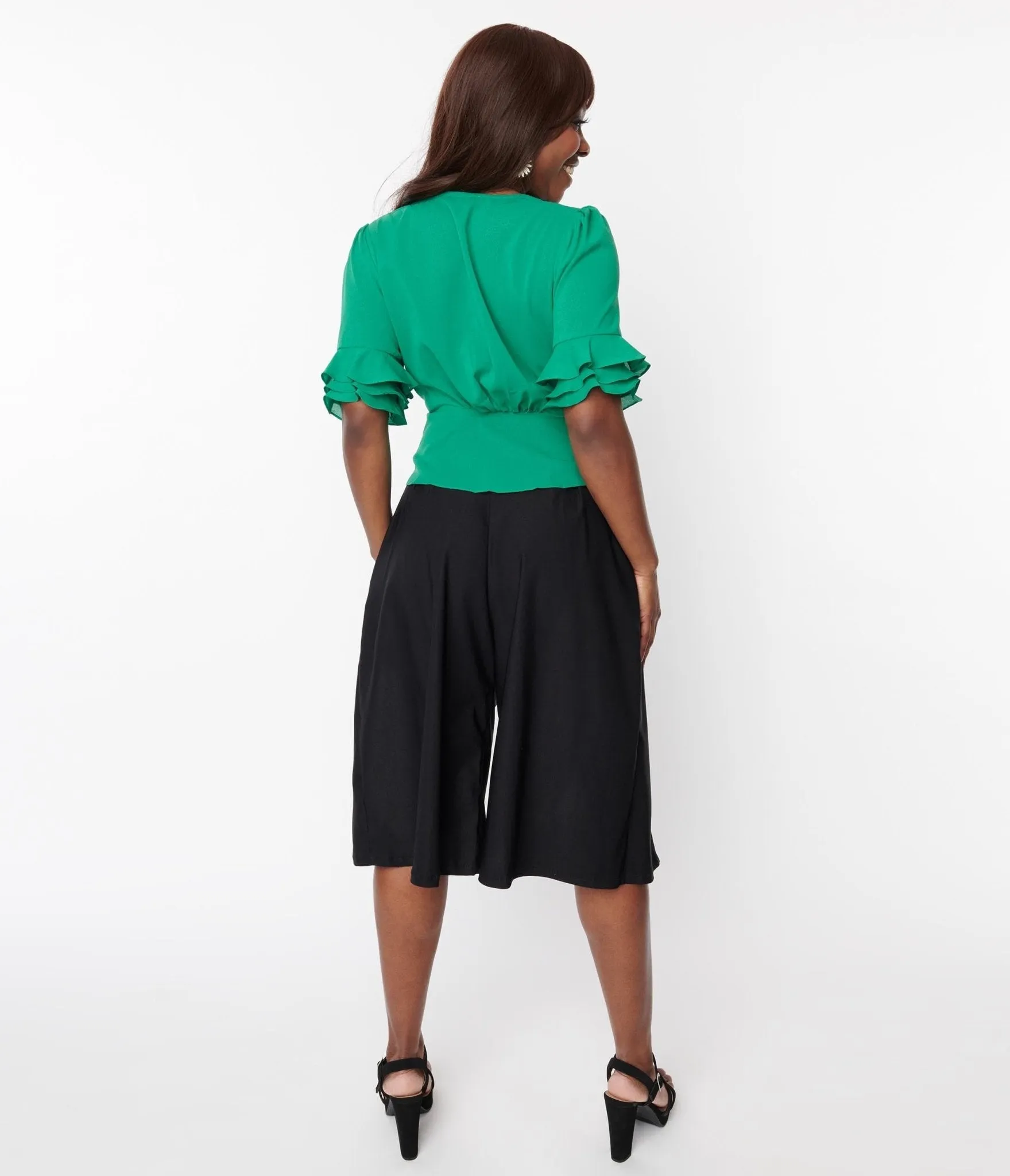 Black Wide Leg Abigail Culotte Pants