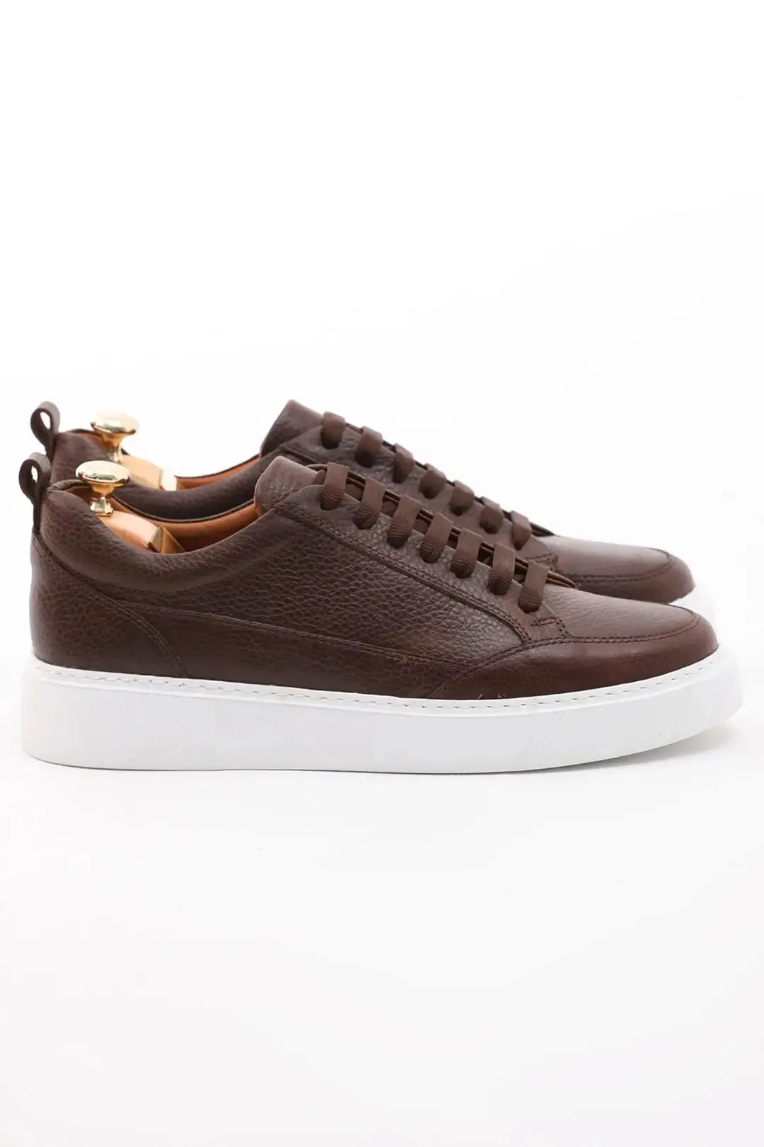 Brown Leather Men's Sneakers.