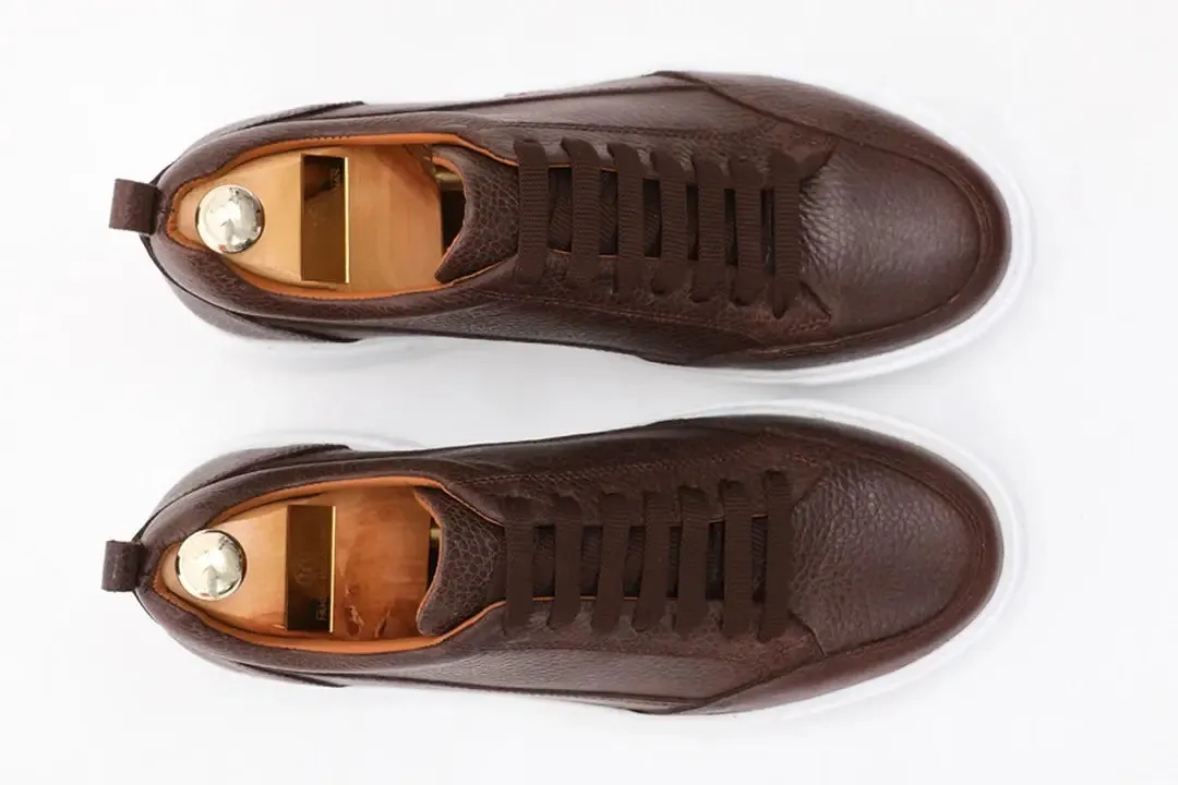 Brown Leather Men's Sneakers.