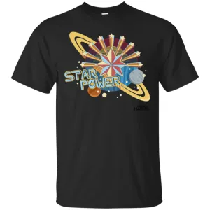 Captain Marvel Star Power Retro Style Men Cotton T-Shirt