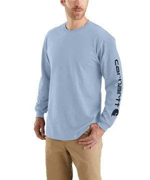 Carhartt Signature Sleeve Logo Long-Sleeve T-Shirt - Fog Blue