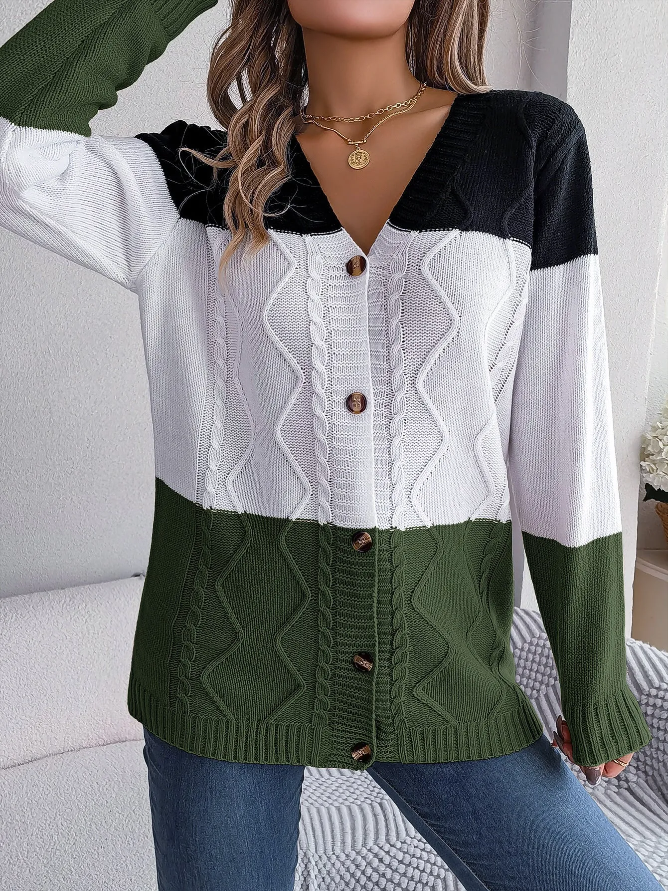 Charlotte Buttoned Casual Sweater