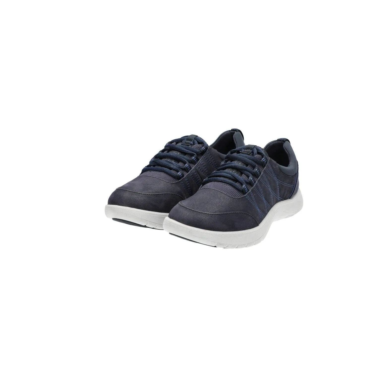 Clarks Laceup Lifestyle Low-Top Sneakers Leather Blue Colour For Women