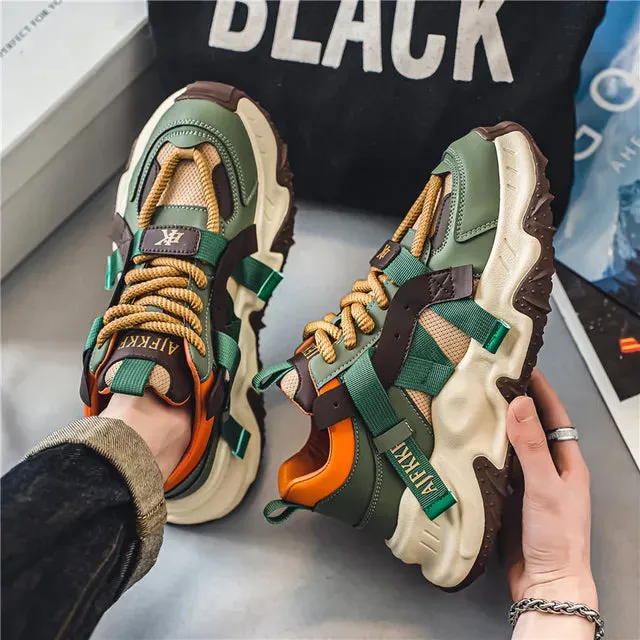 Color Blocking Thick Sole Canvas Sneakers