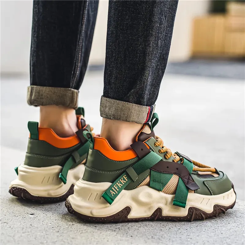 Color Blocking Thick Sole Canvas Sneakers