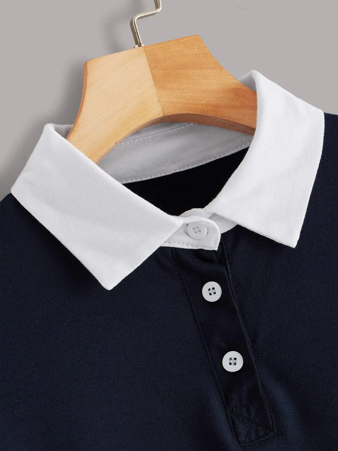 Contrast Collar And Cuff Polo Tee