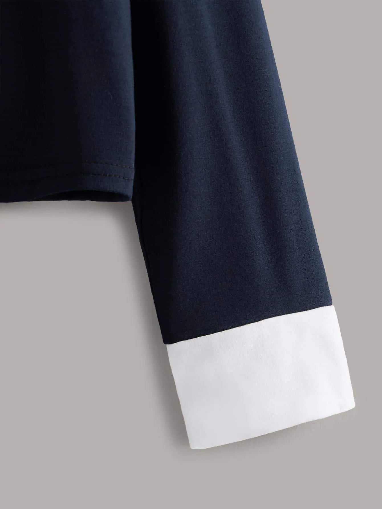 Contrast Collar And Cuff Polo Tee