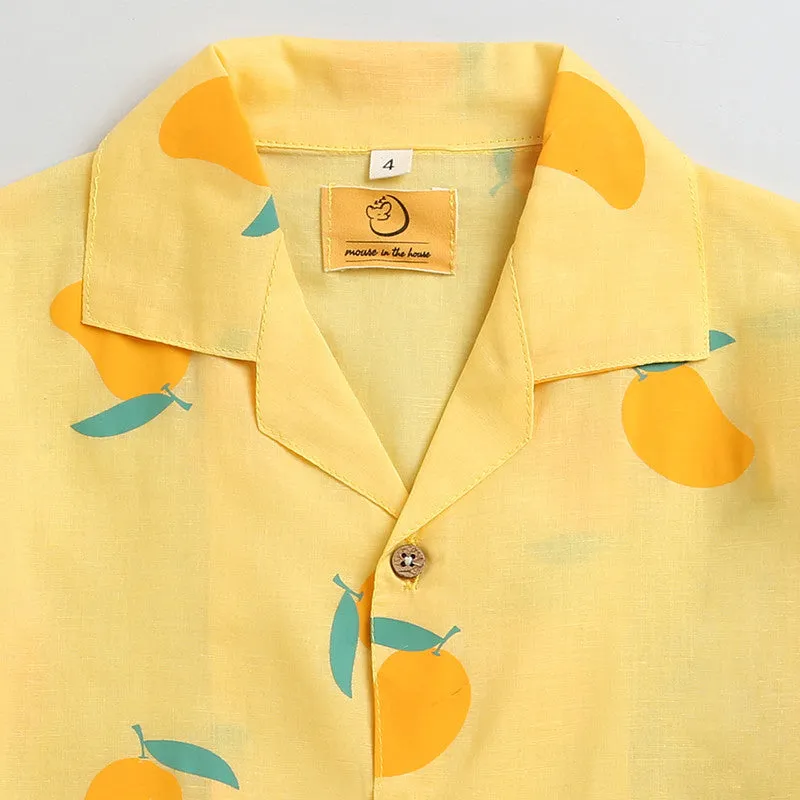 Cotton Shirts For Boys | Light Yellow