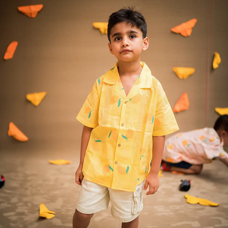 Cotton Shirts For Boys | Light Yellow