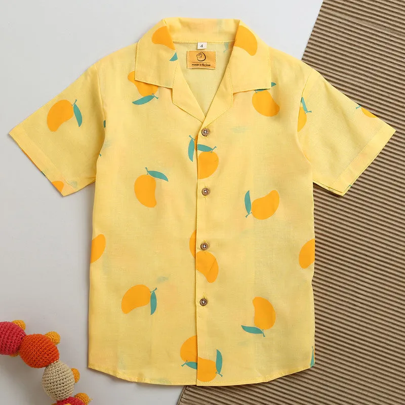 Cotton Shirts For Boys | Light Yellow