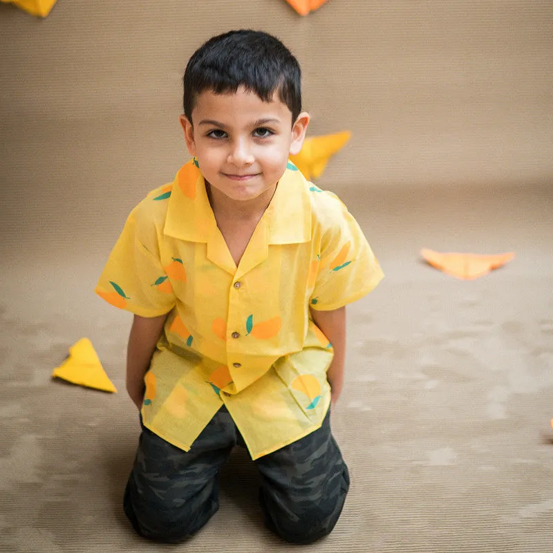 Cotton Shirts For Boys | Light Yellow