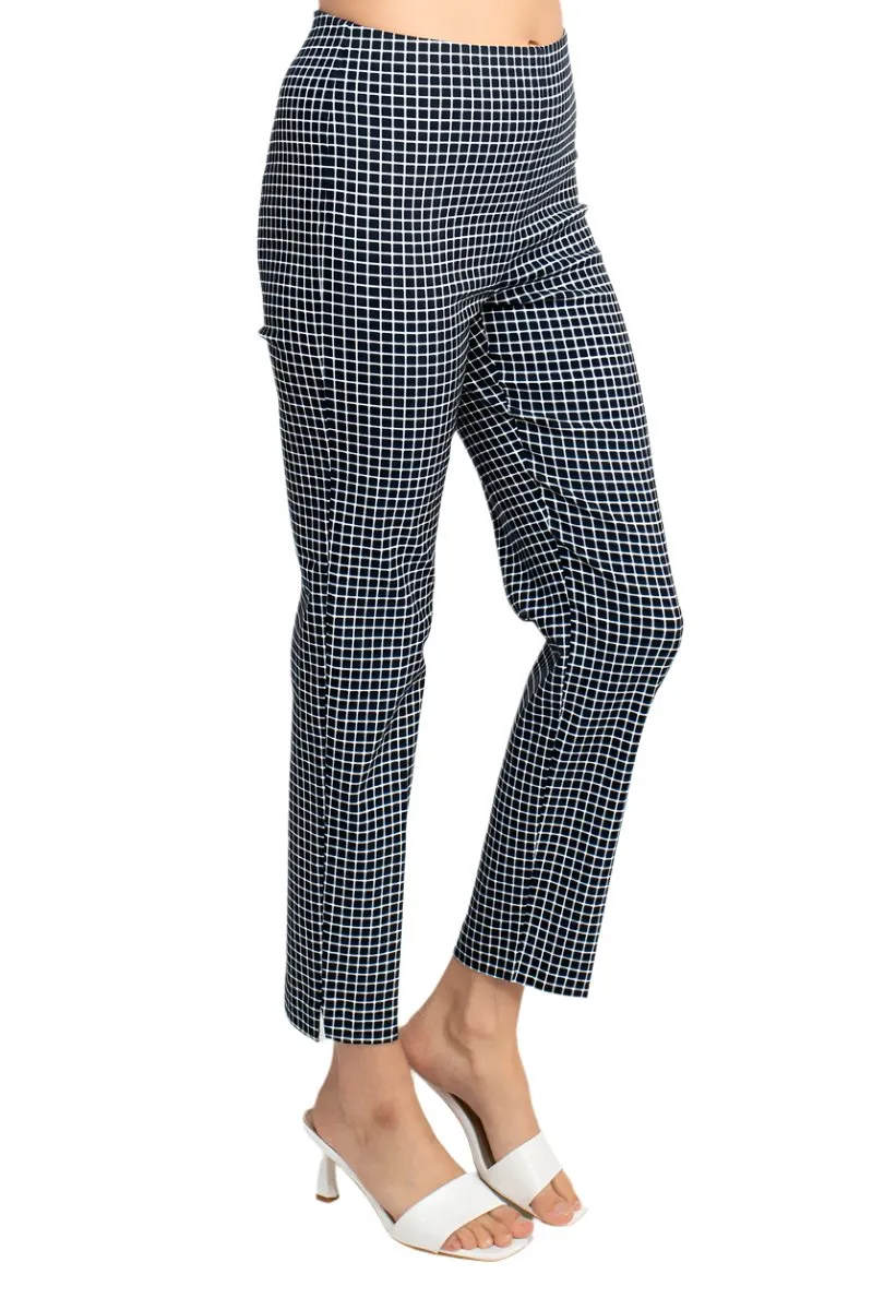 Counterparts Mid Waist Pull On Multi Print Pencil Cut Stretch Rayon Pants