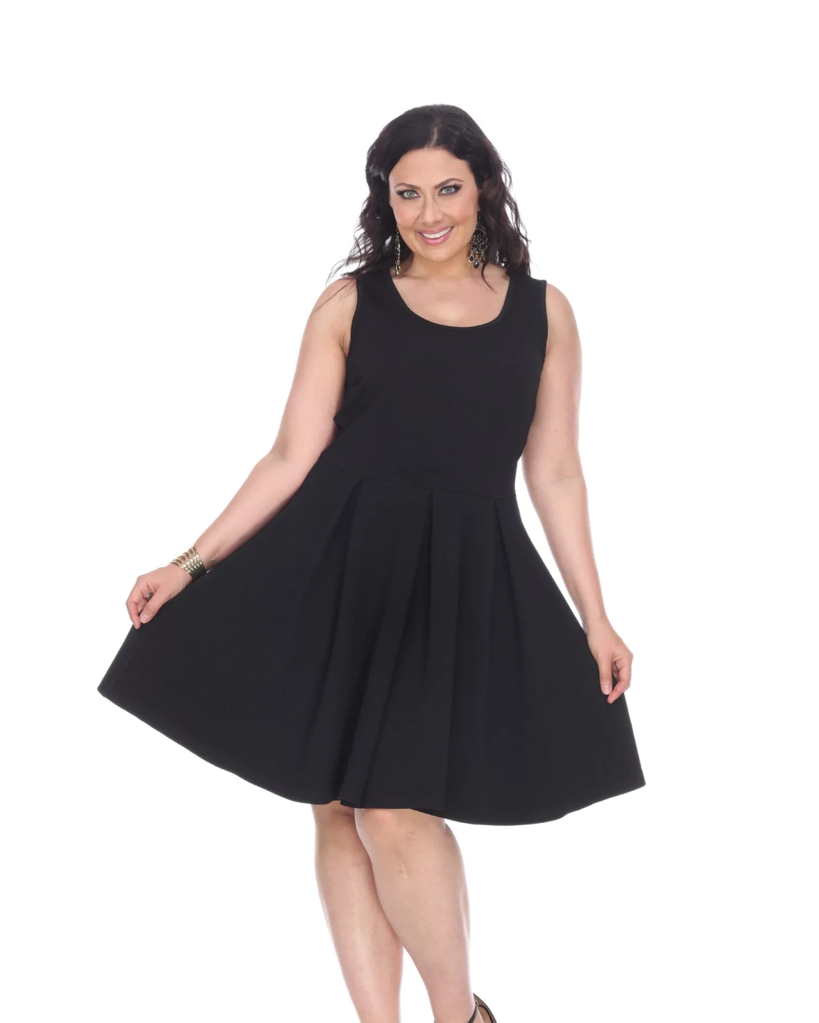 Crystal Fit and Flare Dress | Black