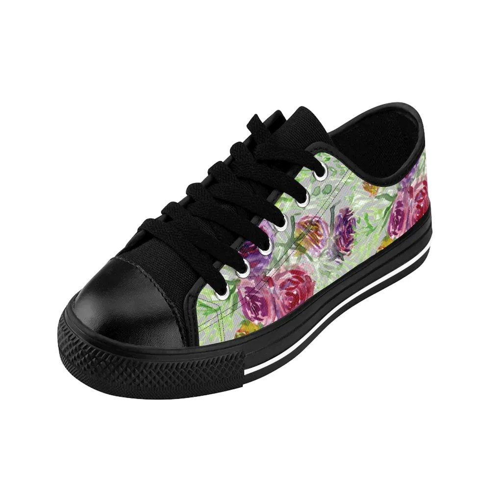 Cute Floral Rose Women's Sneakers, Floral Rose Print Best Tennis Casual Shoes For Women (US Size: 6-12)