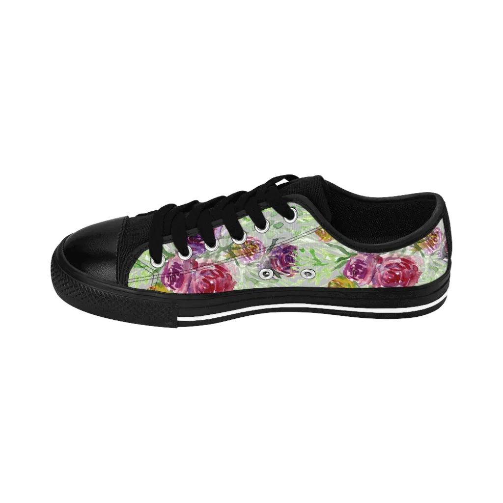 Cute Floral Rose Women's Sneakers, Floral Rose Print Best Tennis Casual Shoes For Women (US Size: 6-12)