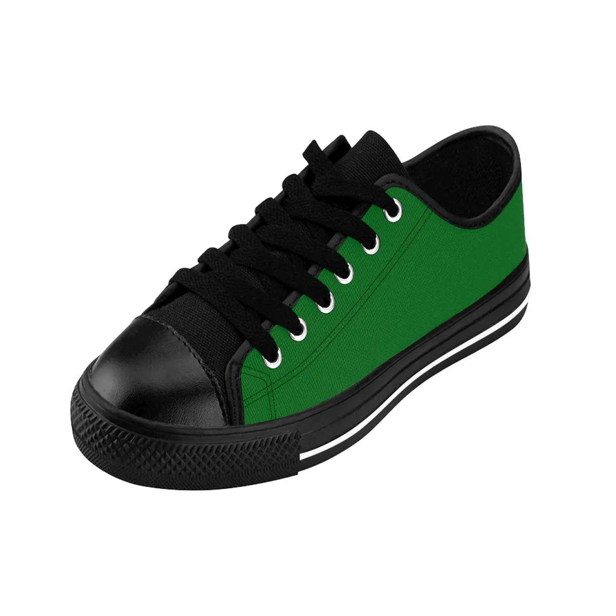 Evergreen Color Men's Sneakers, Dark Pine Green Solid Color Men's Running Low Top Shoes (Size: 6-14)