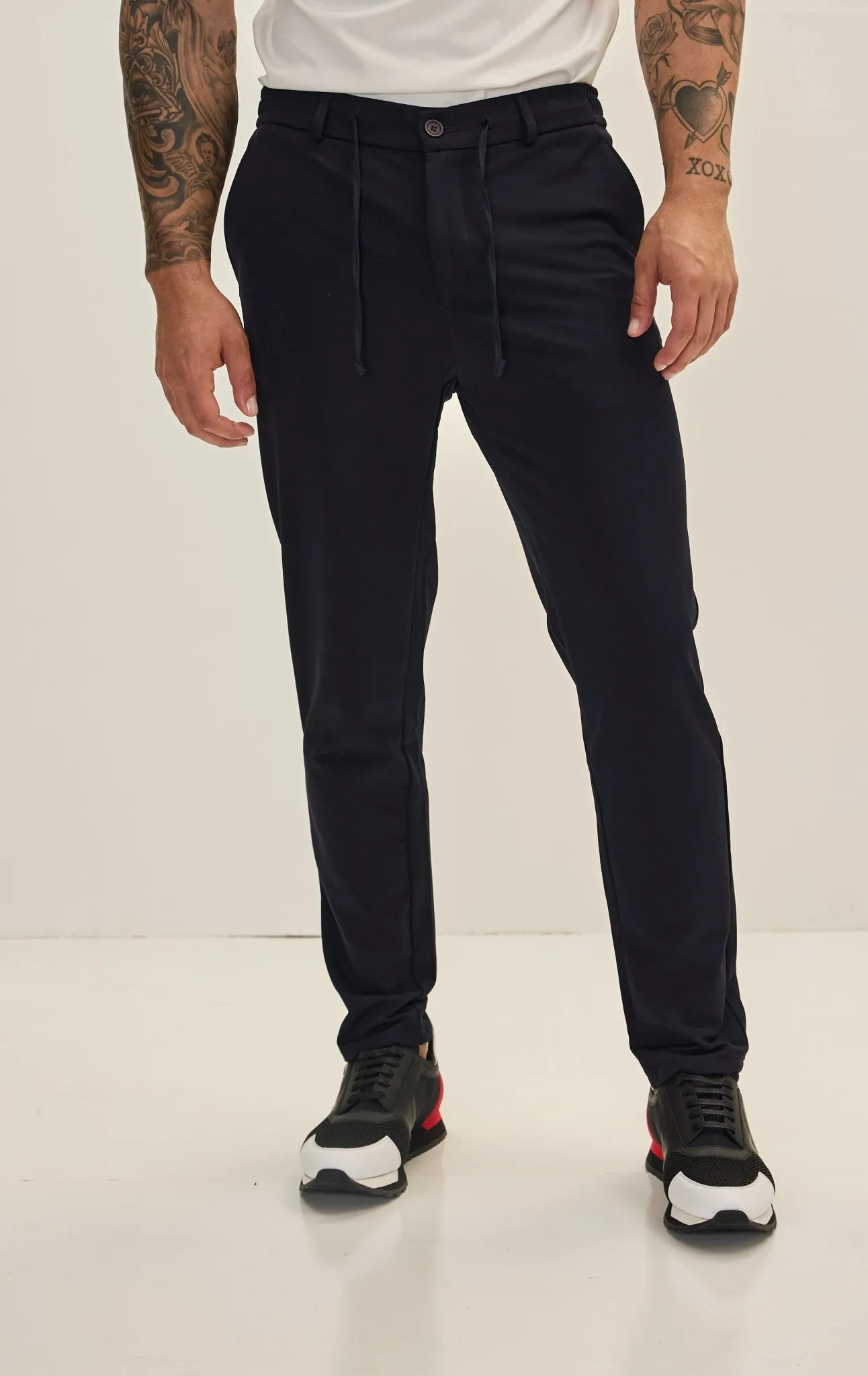 Fitted Casual Everyday Pants - Navy