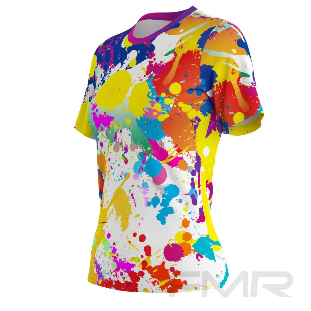 FMR Women's Color Spot Tie-dye Short Sleeve T-Shirt