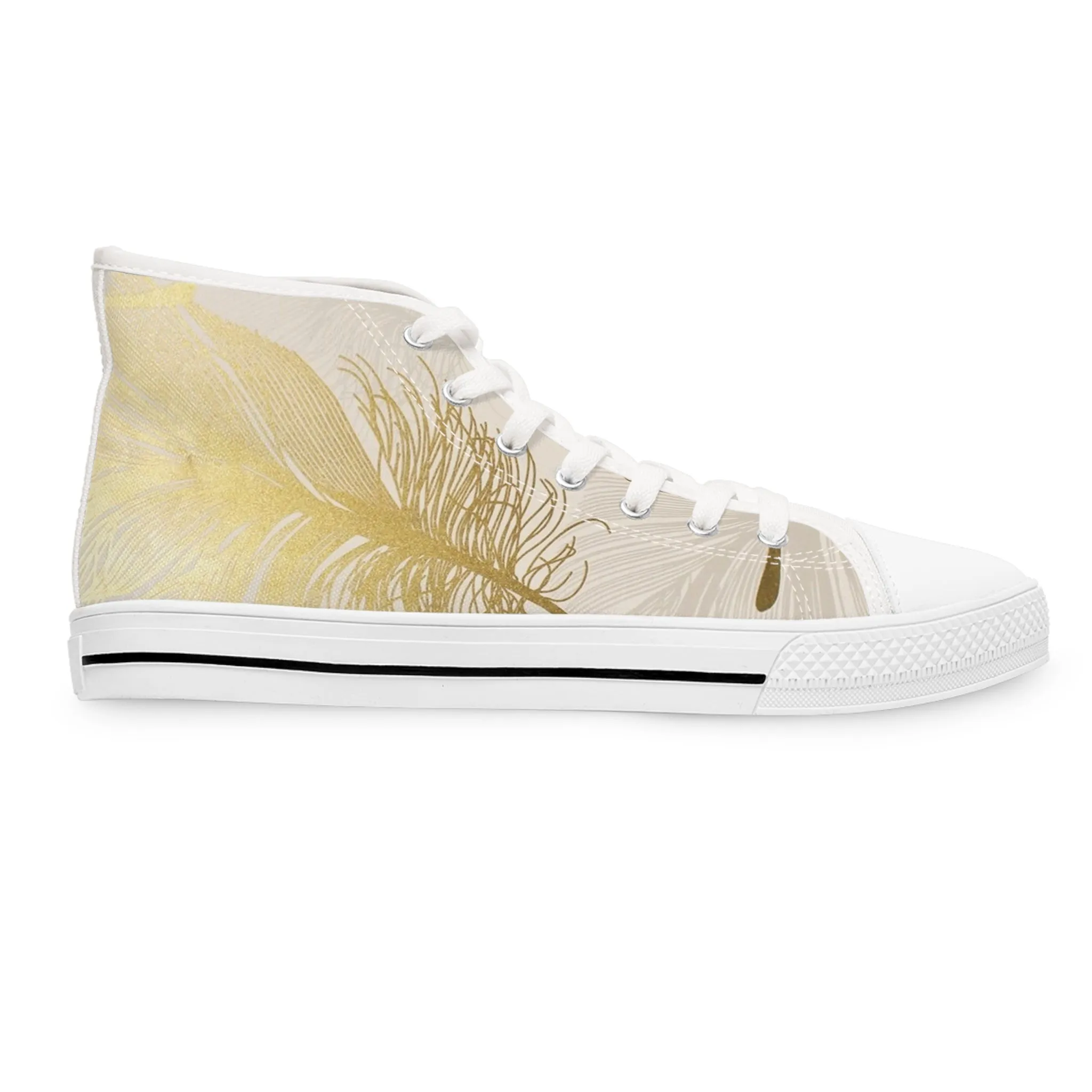 Golden Feathers - Inovax Women's Hight Top Sneakers