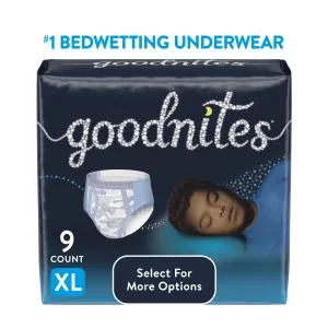 Goodnites Nighttime Bedwetting Underwear for Boys, XL, 9 Ct