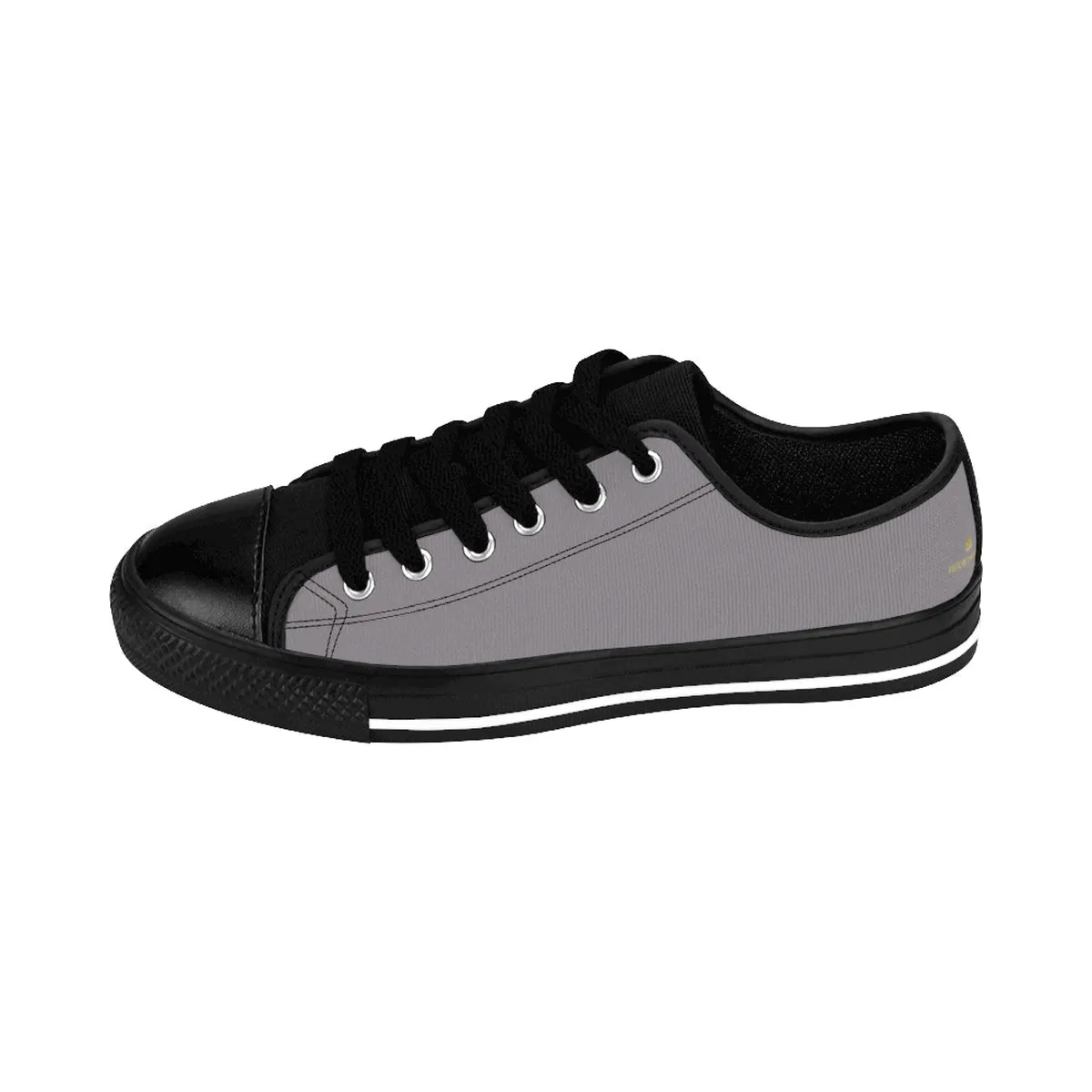 Gray Men's Low Top Sneakers, Solid Grey Color Designer Men's Low Top Running Sneakers