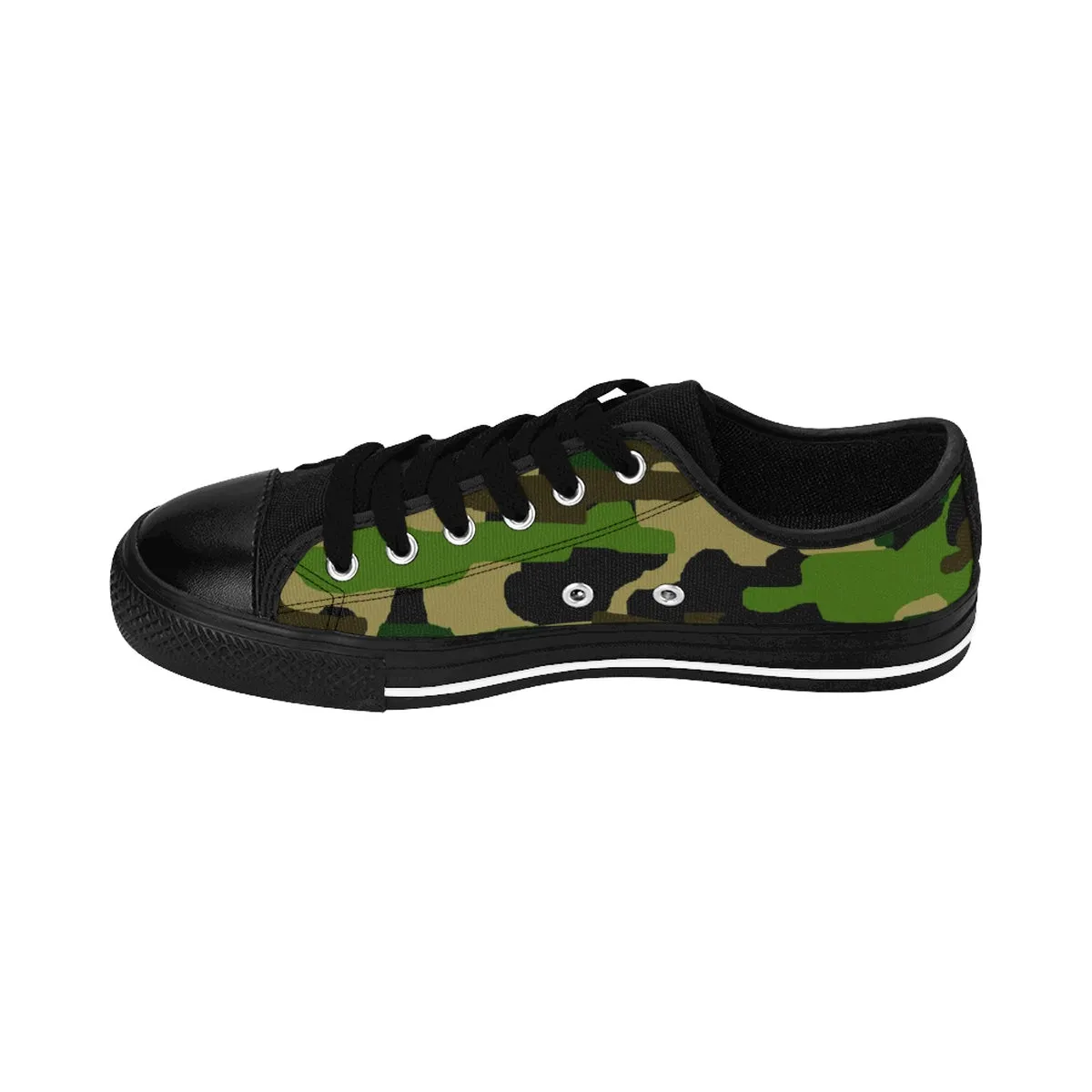 Green Camo Ladies Tennis Shoes, Military Army Camouflage Low Top Women's Sneaker Shoes