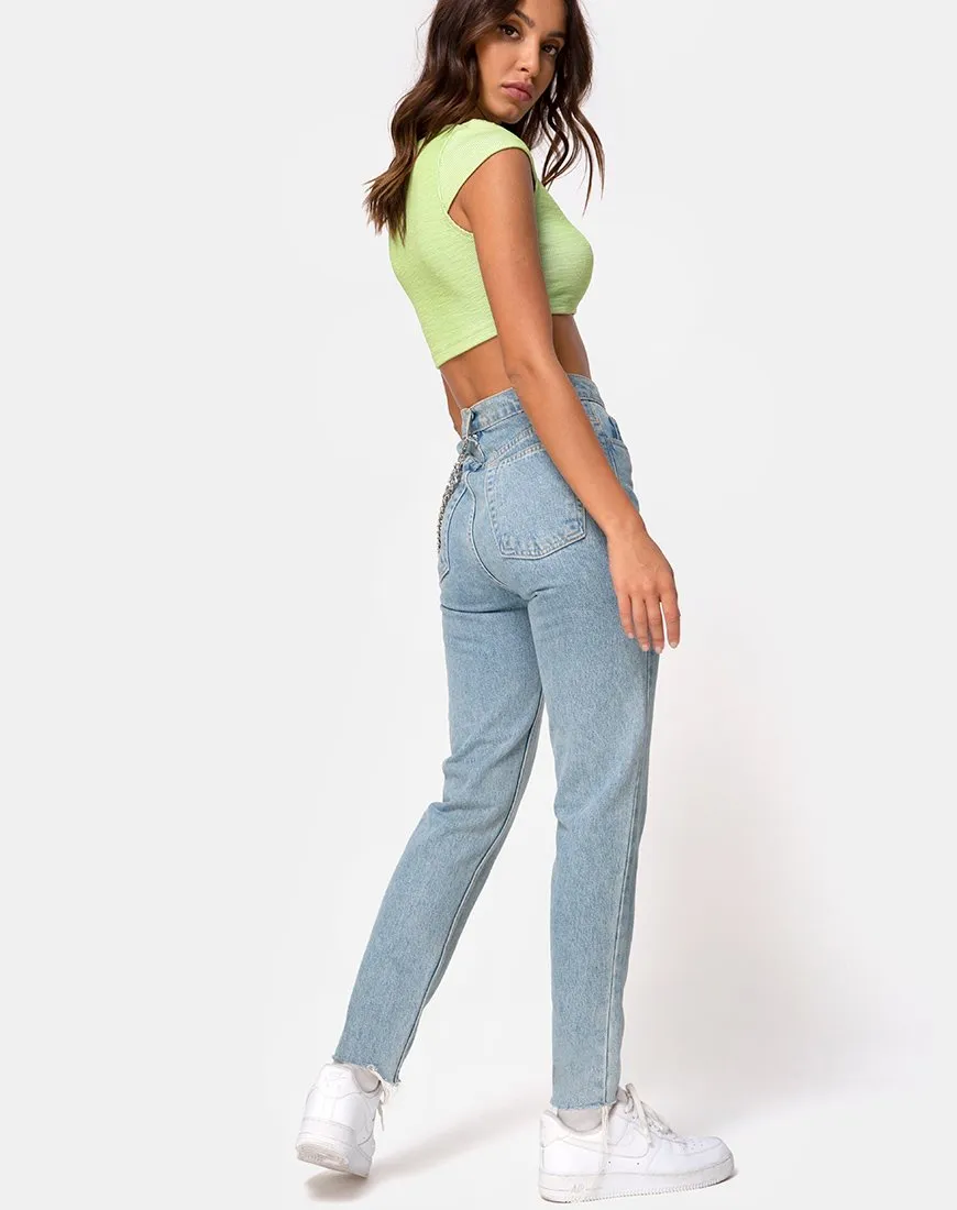 Guanna Crop Top in Rib Lime