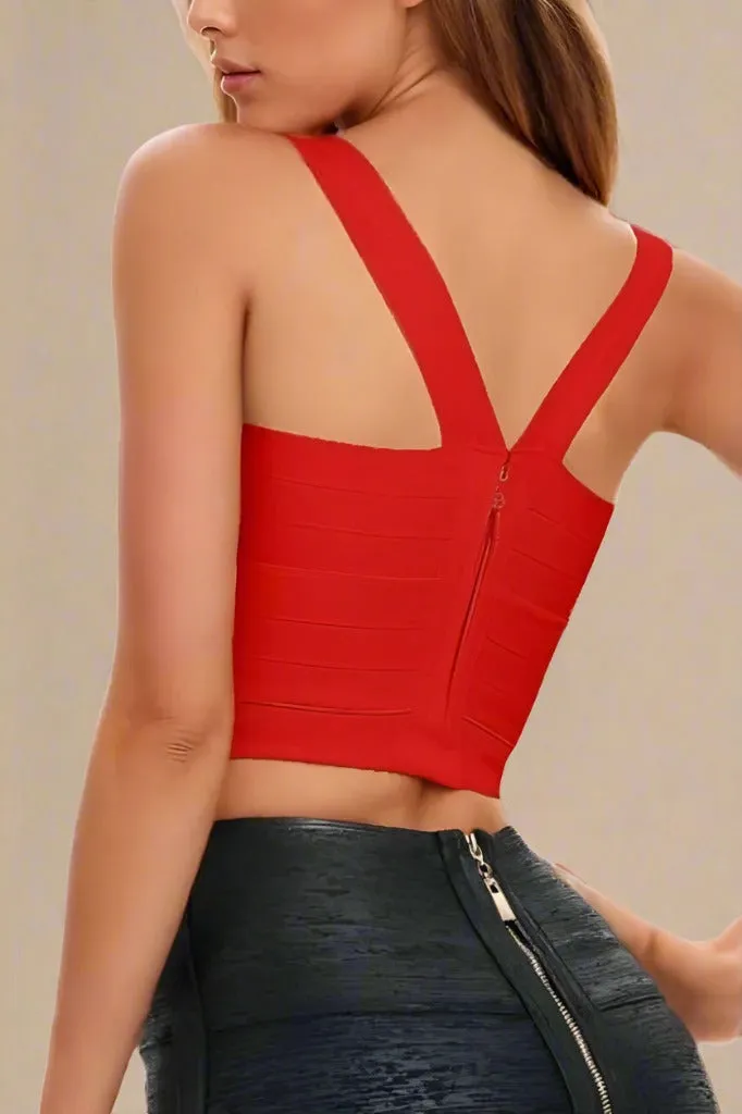 Jay Bandage Crop Top - Lipstick Red