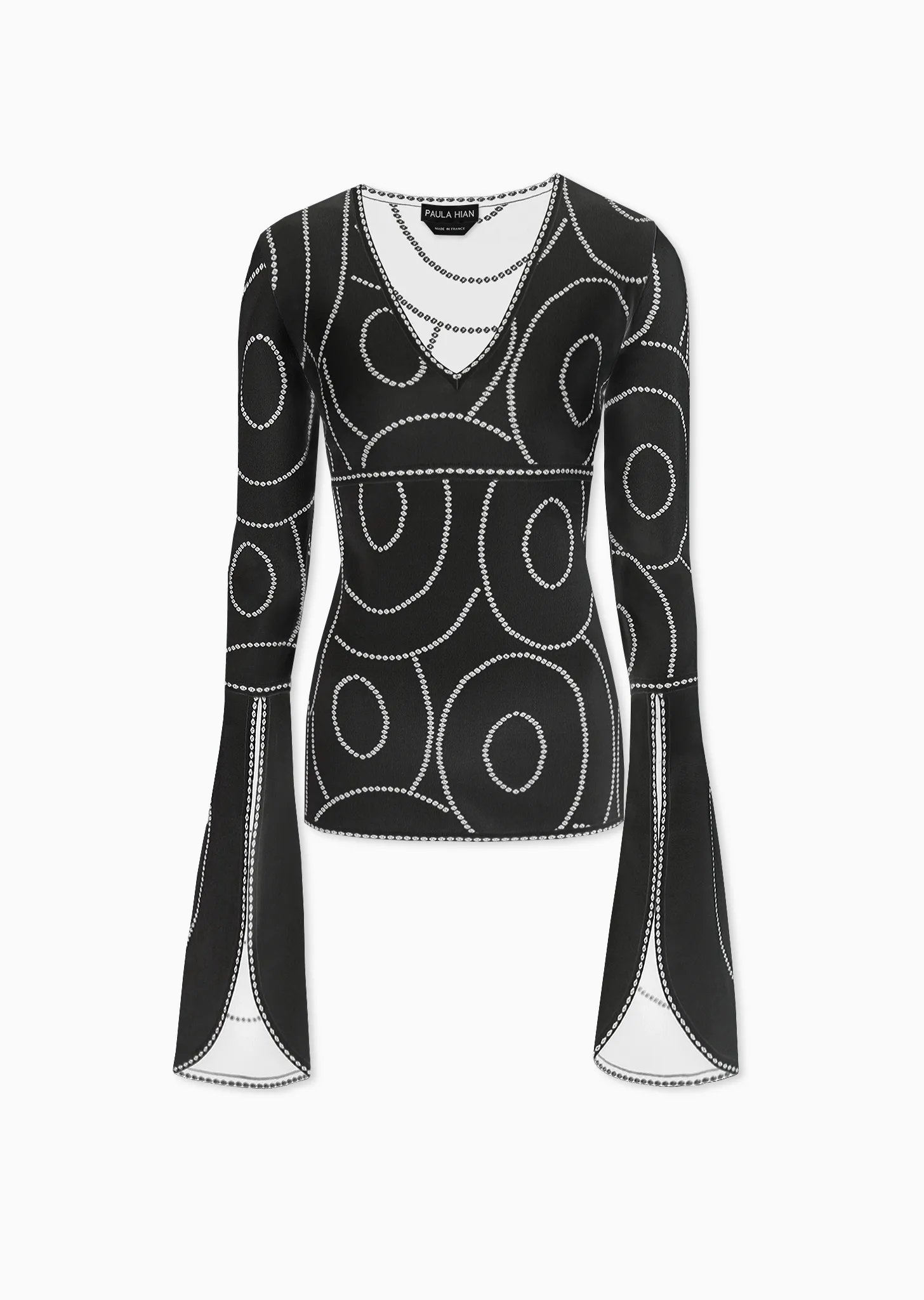 Kaya – Fan Sleeve Top with Concentric Circle Design