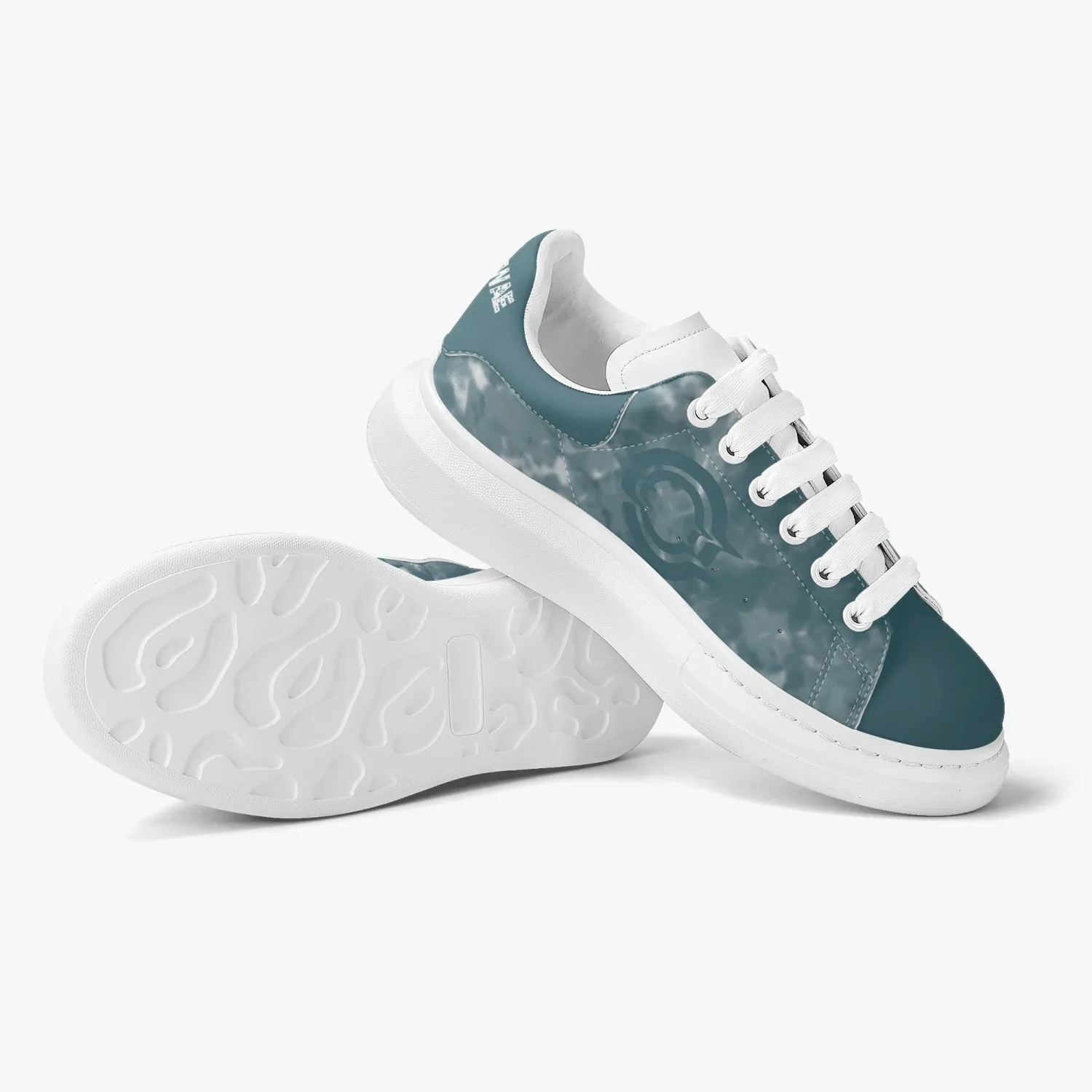 Lifestyle Low-Top Leather Sneakers Blue Earth