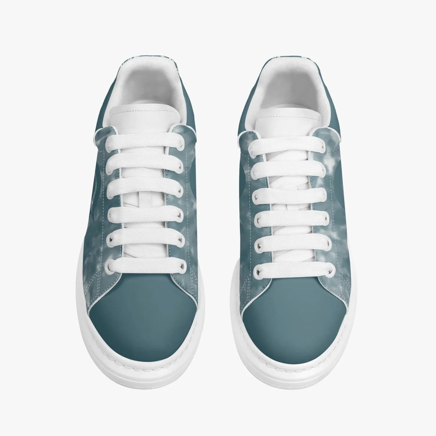 Lifestyle Low-Top Leather Sneakers Blue Earth