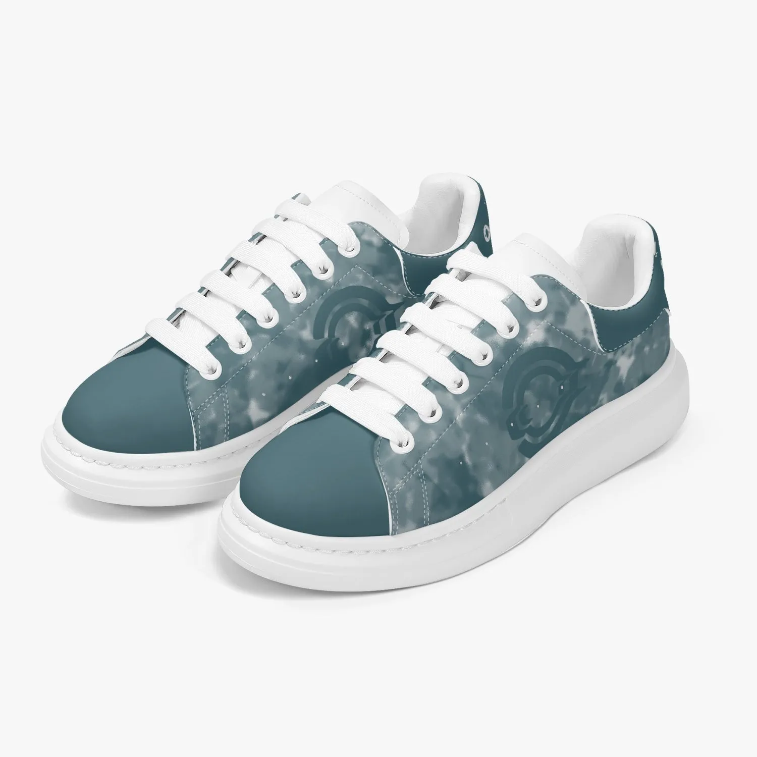 Lifestyle Low-Top Leather Sneakers Blue Earth