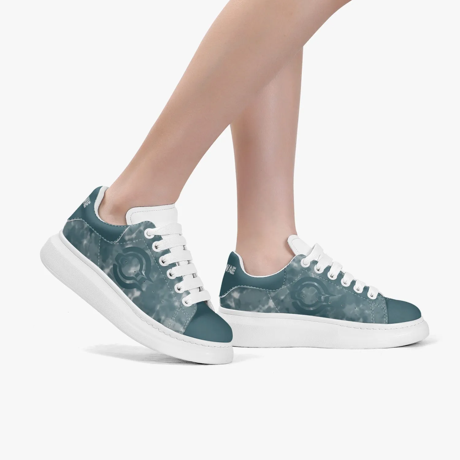 Lifestyle Low-Top Leather Sneakers Blue Earth