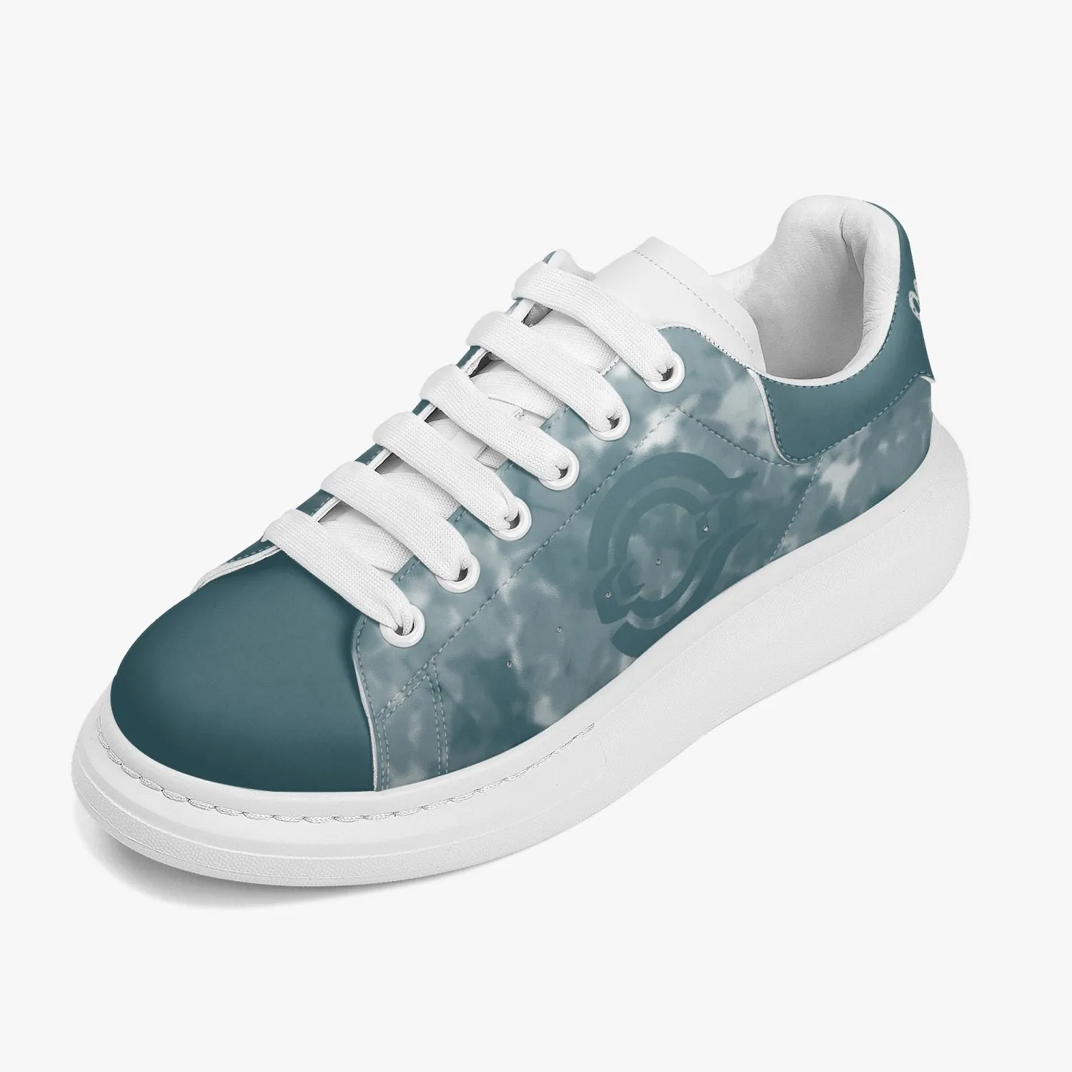 Lifestyle Low-Top Leather Sneakers Blue Earth