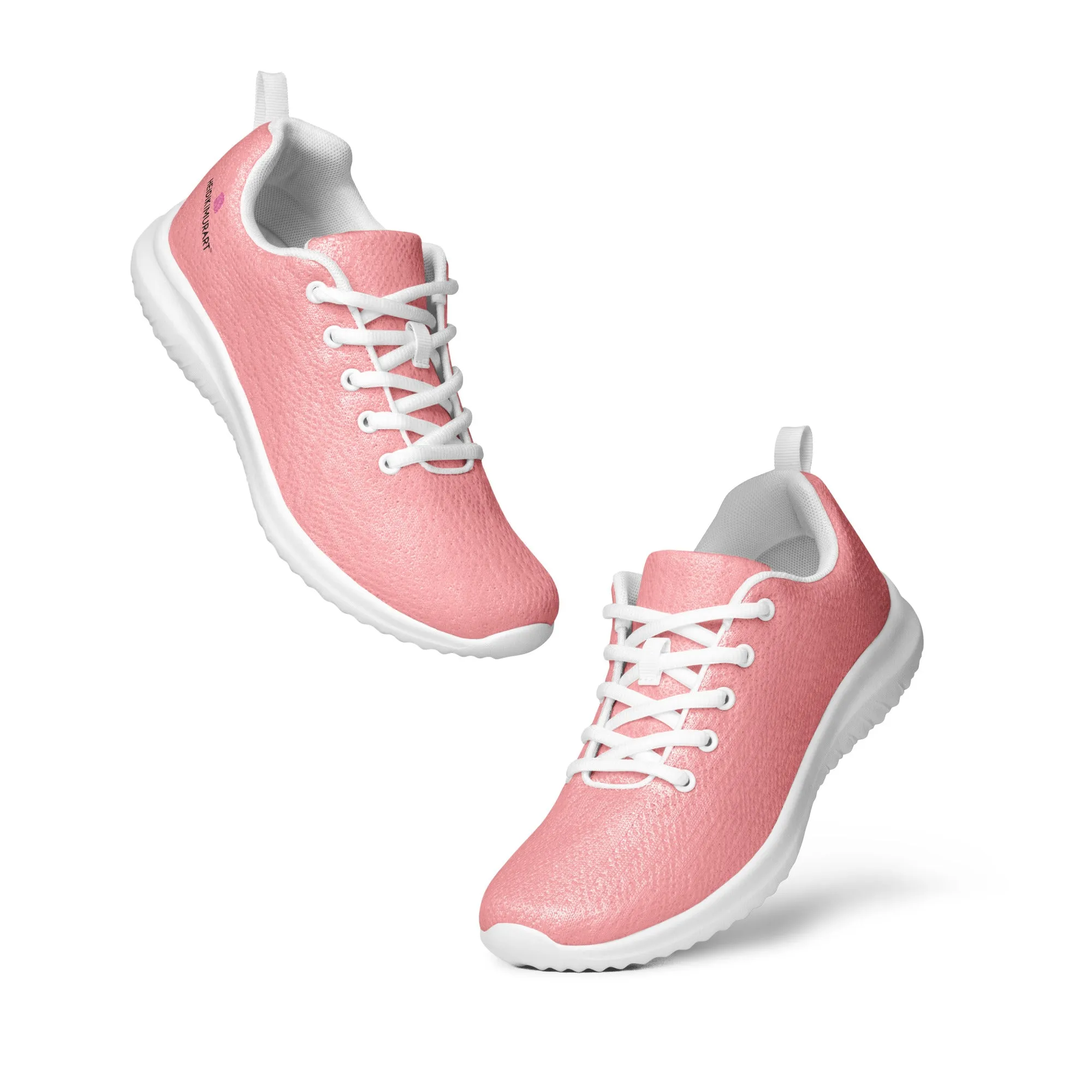 Light Pink Men’s Athletic Shoes, Solid Pink Color Modern Breathable Lightweight Men’s Athletic Shoes (US Size: 5-13)