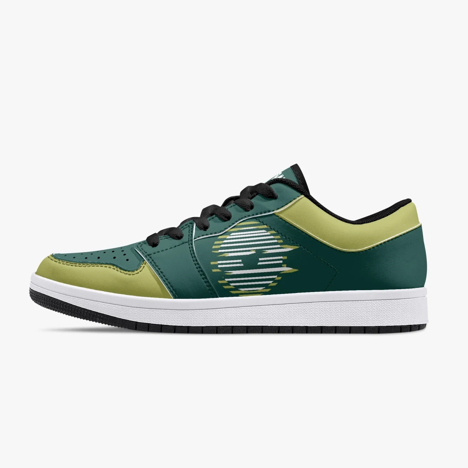 Low-Top Leather Sneakers Olive color