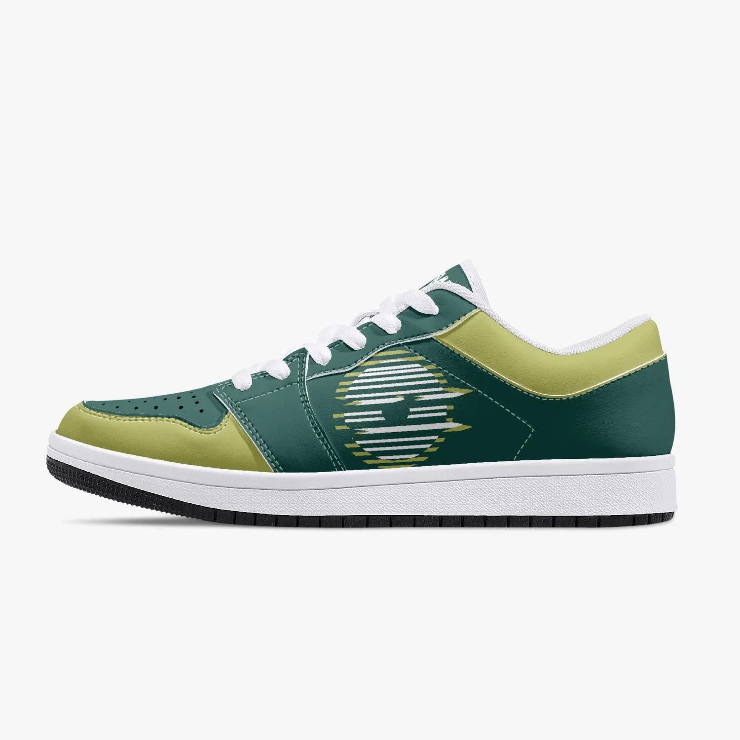 Low-Top Leather Sneakers Olive color