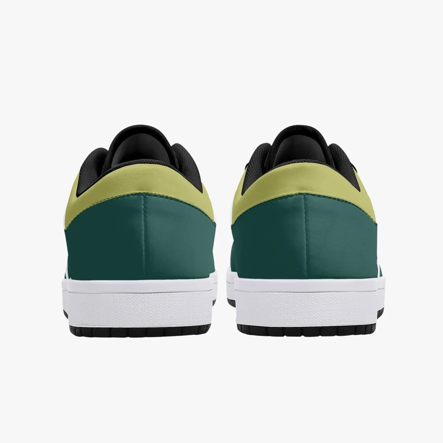 Low-Top Leather Sneakers Olive color