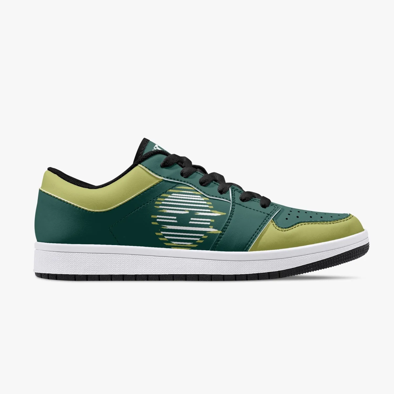 Low-Top Leather Sneakers Olive color