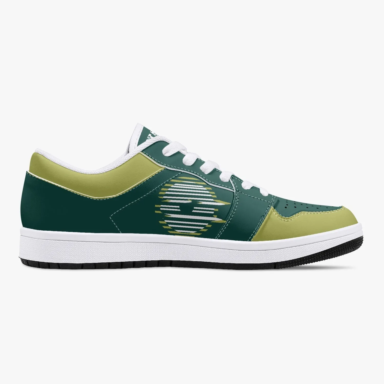 Low-Top Leather Sneakers Olive color