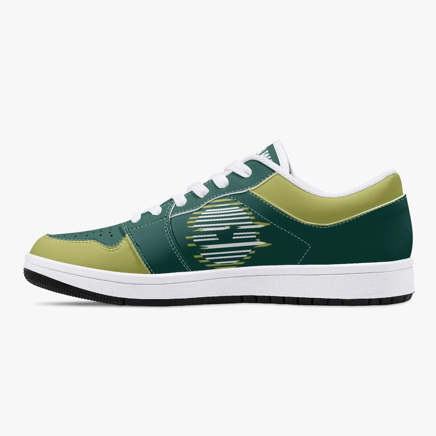 Low-Top Leather Sneakers Olive color