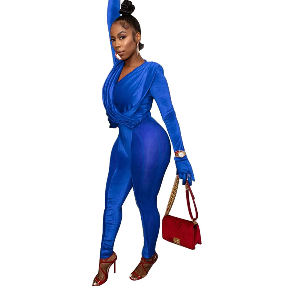 Mesh Stitching Women Jumpsuit