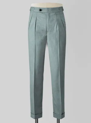 Napolean Stretch Gray Blue Highland Wool Trousers